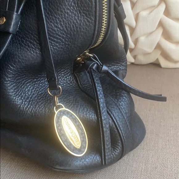 Cynthia Rowley Black Pebbled Leather Bowler - Picture 3 of 8